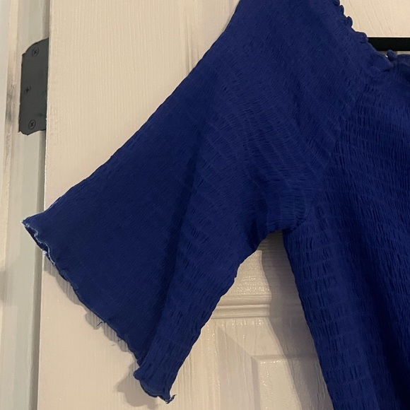 Cobalt blue Maxi off the shoulder City Chic Dress - Picture 5 of 7